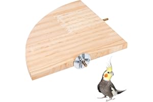 TRINKRITTEY Bird Perch Platform Stand Wooden Parrot Perch Corner 6.7 Inches Fan Shape Playground Cage Accessories Parrot Stand Flat Perches for Bird Cages Corner Shelf for Birds Parrots Hamster Gerbil