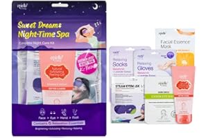 Epielle Sweet Dream Night-Time Spa Kit, 6 Relaxation Essentials, At-Home Spa Kit for Radiant Skin, Self Care Gifts for Women, Korean Skin Care Set, Stocking Stuffers