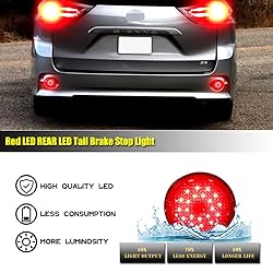 GTINTHEBOX Red Lens Led Rear Bumper Reflector Tail