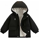 CHAOJIESI Kids Winter Coat Toddler Boys Girls Puffer Jackets Hooded Fleece-Lined Wear for 3-14T