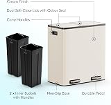 VonHaus 60L Double Kitchen Bin Two Section Recycling Cream view 7