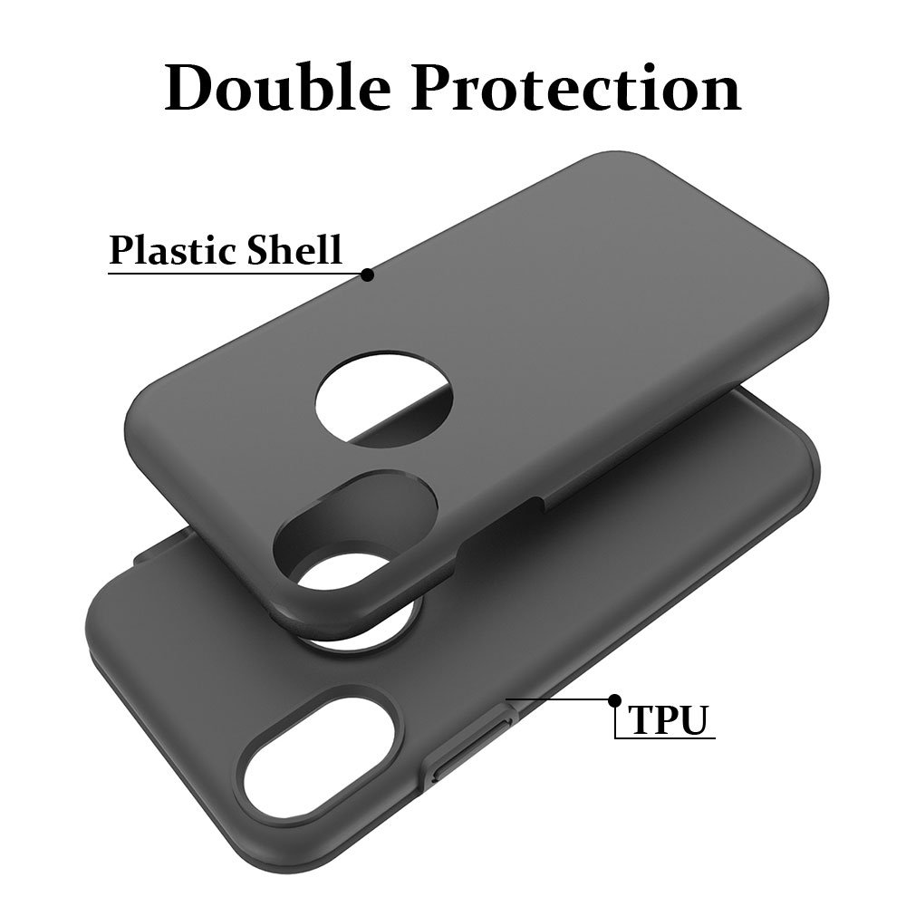 iPhone X Case, MagicSky Slim Corner Protection Shock Absorption Hybrid Dual Layer Armor Defender Protective Case Cover for Apple iPhoneX - Black