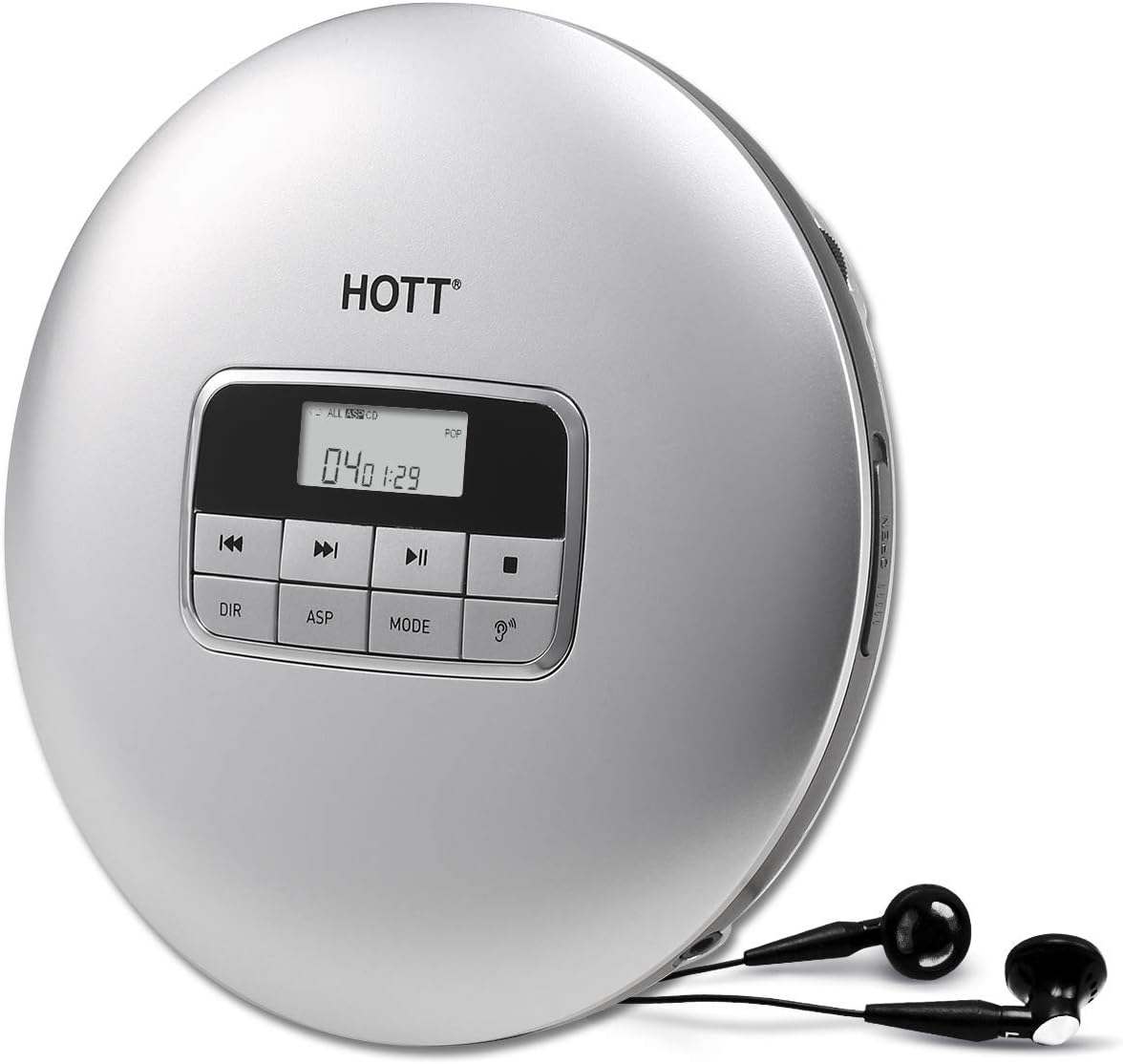 HOTT Portable CD Player for Home Travel and car with Stereo Headphones, Anti-Shock- Silver Used