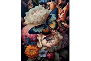 WUSARPLY Butterfly Stamped Cross Stitch Kits - Flowers Counted Cross Stitch Kits for Beginners Adults Needlepoint Cross-Stitch Patterns Dimensions Needlecrafts Embroidery Kits Arts and Crafts