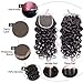 VIPbeauty Brazilian Water Wave Human Hair Weave with a Closure Free Part Lace Closure with Baby Hair (14 16 18 with 12)