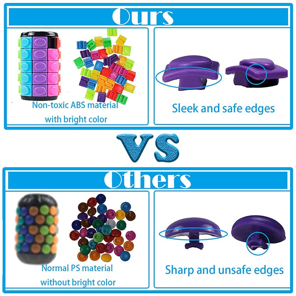Magic Slide Fidget Mua Magic 3D Puzzle Cube Rainbow Fidget Toys Cylinder Rotate Slide 5 ...