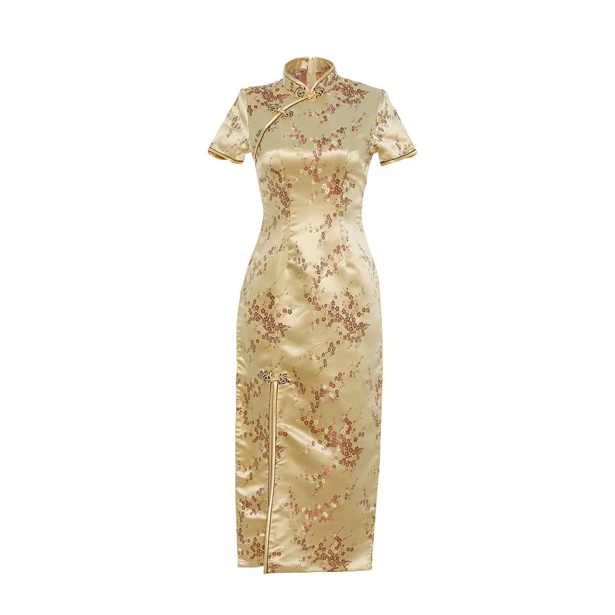 Shanghai Story Short Sleeve Long Qipao Brocade