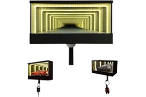 Infinity Garage Key Holder with LED Light - Rechargeable 3D Infinite Tunnel Wall Mounted Key Rack, Display Shelf for 1:64 Die