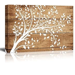 Canvas Prints Wall Art - Artistic Abstract Flower on Vintage Wood Background - 12" x 18"