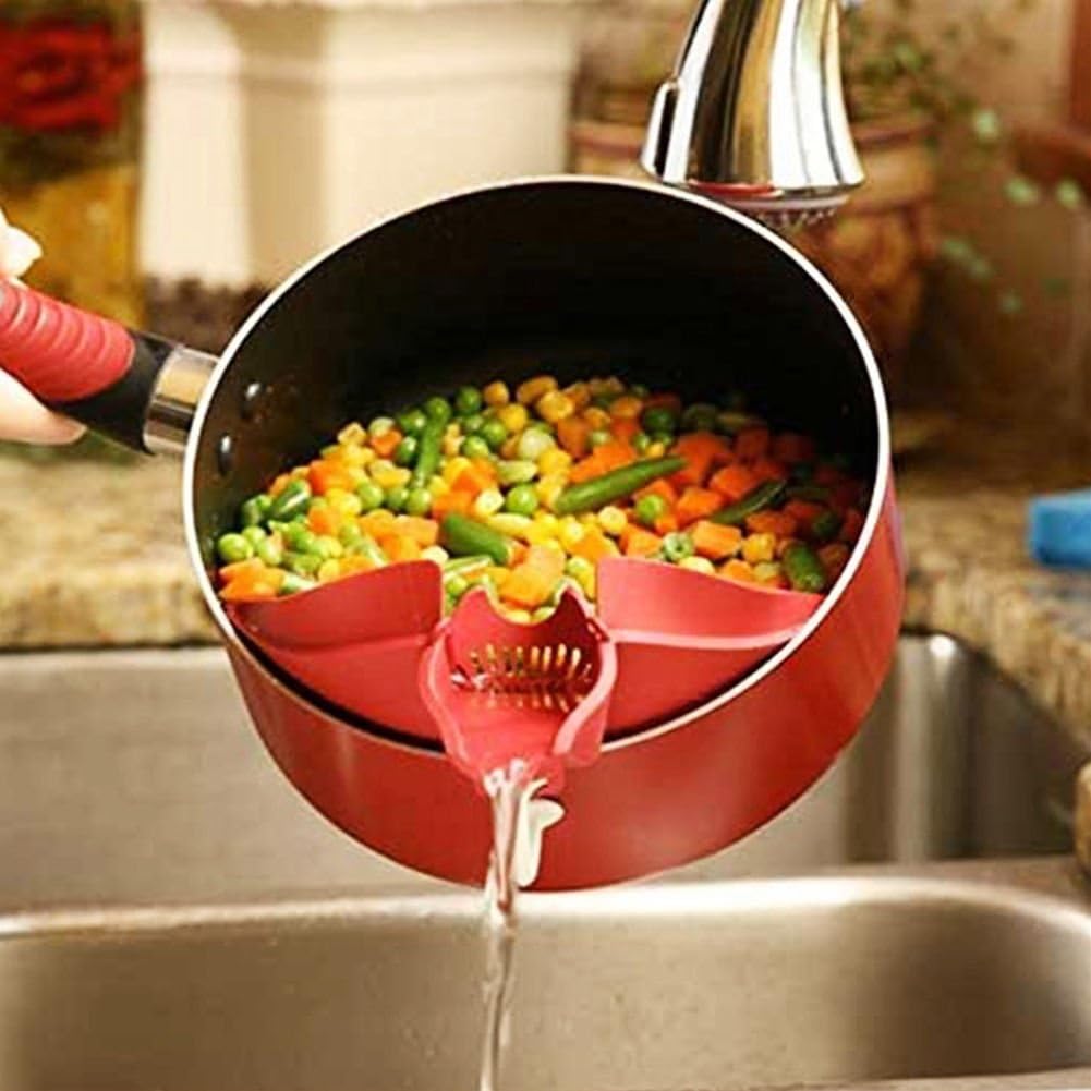Kitchenware Gadget Silicone Water Washing Rice Soup Funnel Deflector Pourer-Kitchen silicone isolation soup water tool