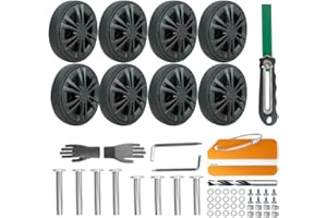 Luggage Suitcase Replacement Wheels Diameter 2.11inch/53.5mm 8 Pcs Thickness 0.45inch/11.5mm Wear-Resistant Mute Suitcase Rub