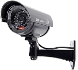 BW 2pcs 1100B Fake CCTV Security Camera Imitation with Flashing Light Black view 2