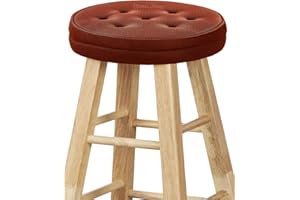 Big Hippo Bar Stool Cushions, Memory Foam Round Bar Stool Covers Nonslip Backing Seat Cover with Elastic Band 12inch Chair Pad Cushion(Brown - 1pc)
