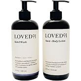 Loved01 Hand Soap and Lotion Set, Lavender Wash, Unscented Lotion, 15 oz | Oprah's Favorite Things Duo, Fragrance-Free Moisturizer, Lavender Essential Oil, Shea Butter + Rosehip Oil, Dry Winter Skin