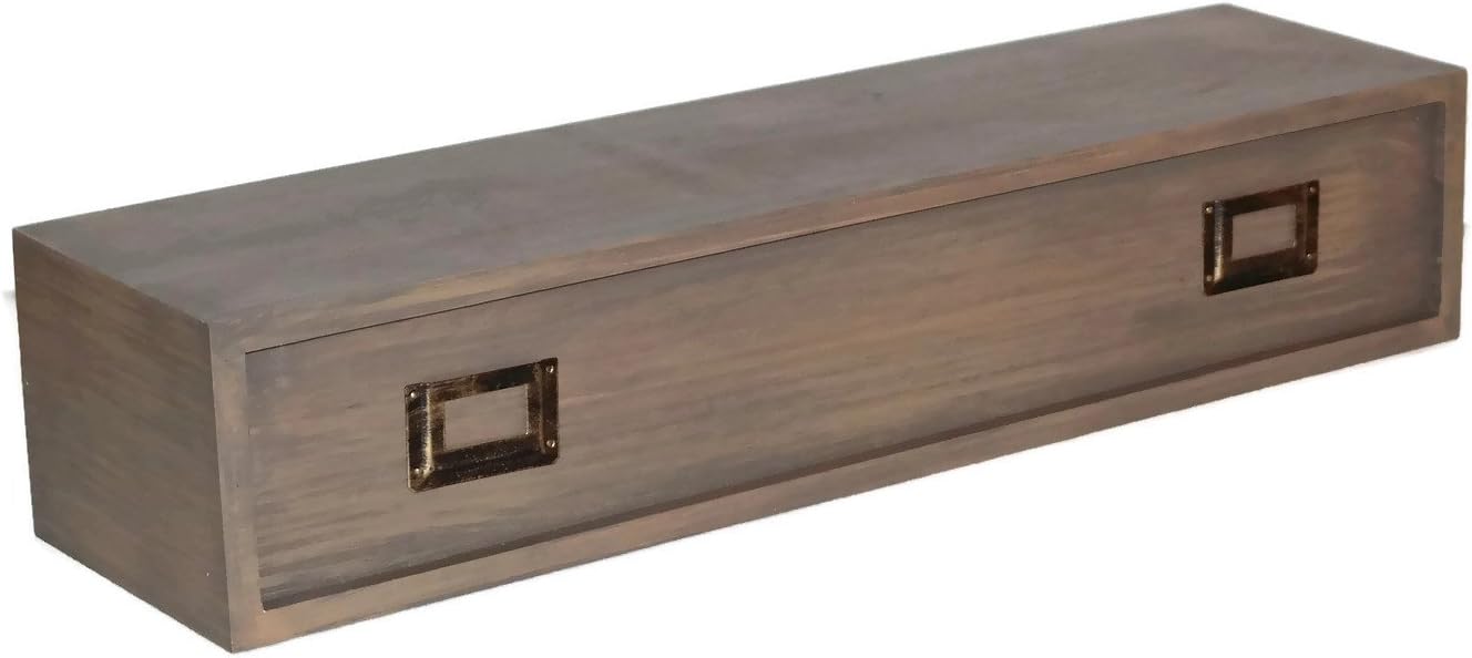 BP Industries Weathered Ash 22 Inch Shelf with 2 Metal Label Slots