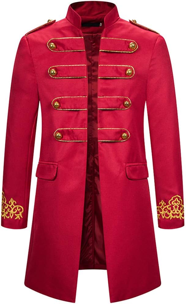 SUGEER Men Hussar Vintage Tailcoat Tailcoat Jacket Prom Tuxedo Gothic Frock Coat Slim Fit Design Velour Buttons Outwear