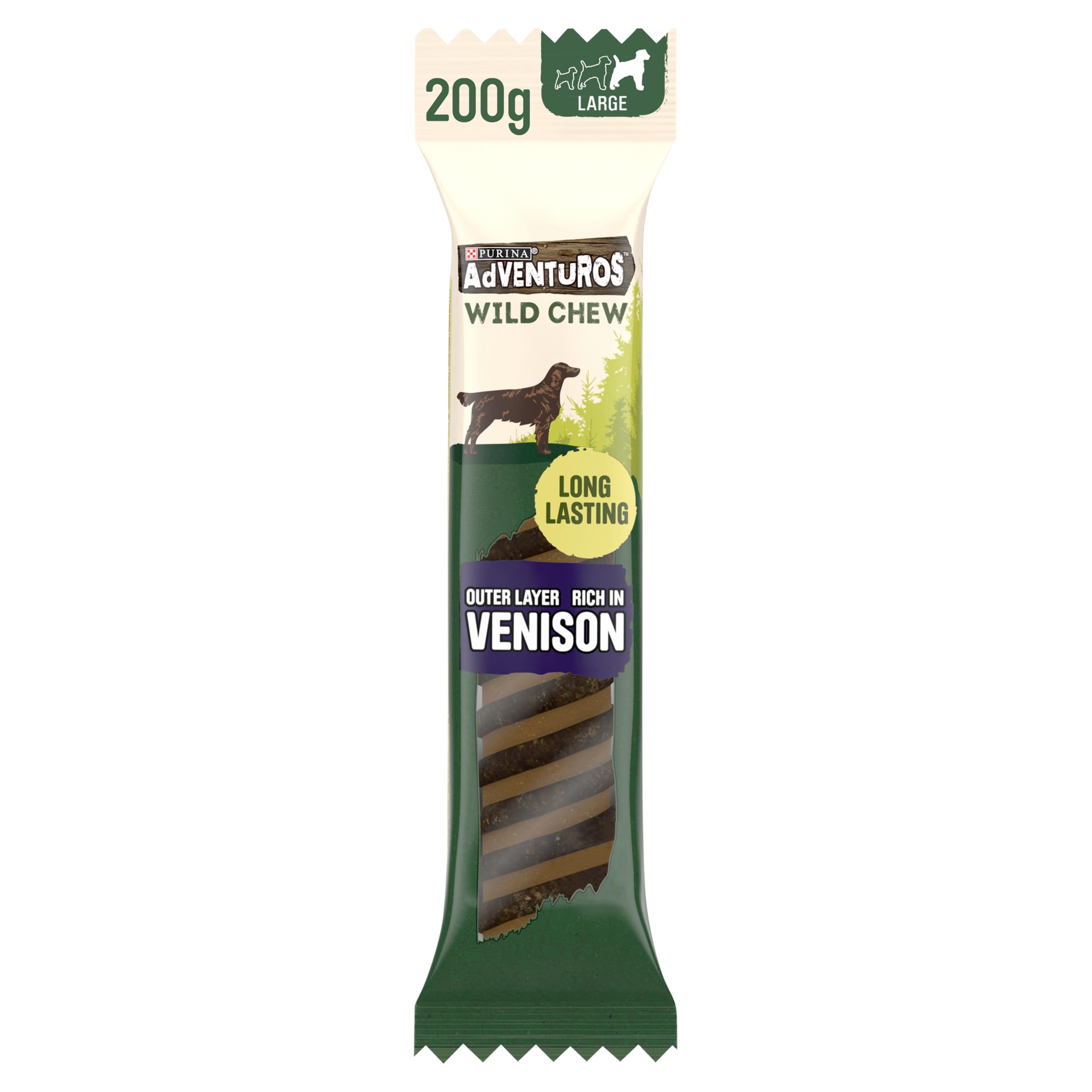 ADVENTUROS Wild Chew Venison Large Dog Treats 200g (Pack of 4)