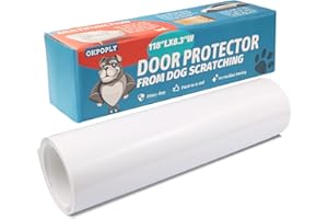OKPOPLY Door Protector from Dog Scratching, 118'' X 8.3'', Clear Vinyl Dog Scratch Door Protector Heavy Duty Anti Claw Shield
