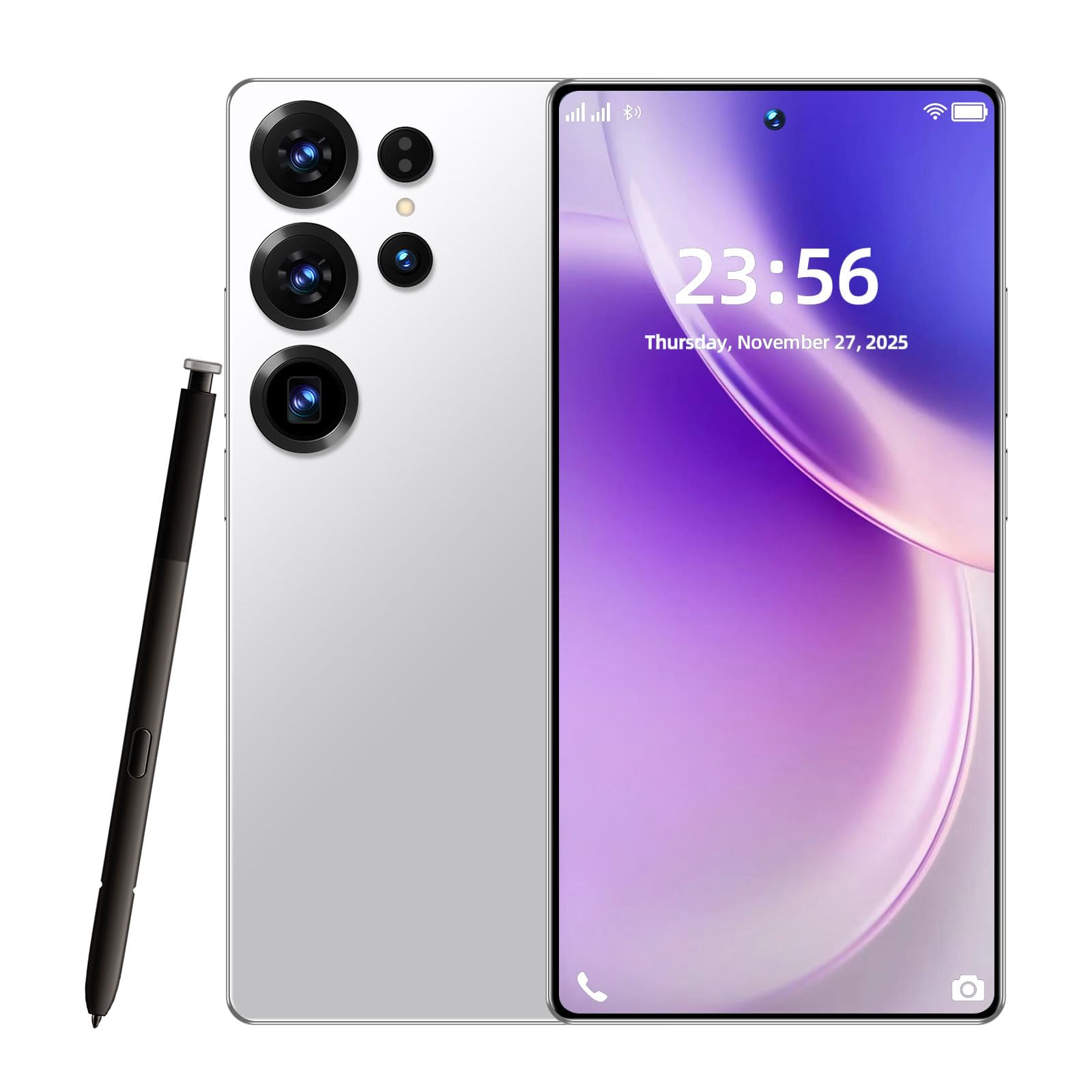 LOMVEXR S25 Ultra 5G Unlocked Phone,Android 16 Mobile Phone, 6.9"+120Hz HD Display Smartphone, 7000mAh Long Battery Life-16+512GB Storage, 108MP Camera/GPS/Face Unlock Cell Phone-Silver