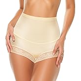 QUASTI Women's High Waisted Underwear Lace Panties for Women Underpants Full Coverage Soft Breathe Briefs Multipack