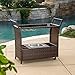 Benett Multi-Brown Wicker Serving Bar Cart