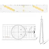 Ironwarrior 3 Pcs Basic Navigation Set,Marine Accessories Kit | 15inch Brass Arms Parallel Ruler,Nautical Protractor,6 Inch Marine Fixed Points Divider Clear Scales