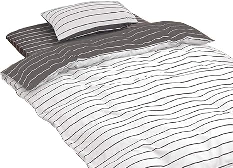 Amazon Hanacat 布団カバー シングル 3点セット 掛け布団カバー 敷き布団カバー 枕カバー 和式 布団用 ボーダー柄 ホワイト 寝具カバーセット オンライン通販