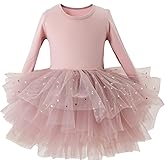 Toddler Girls Ballet Tutu Dresses Long Sleeve Sequin Tulle Ballerina Outfits Dance Leotards