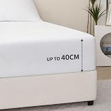 RUIKASI King Fitted Sheet Deep White 40cm Pocket Soft Microfiber view 3