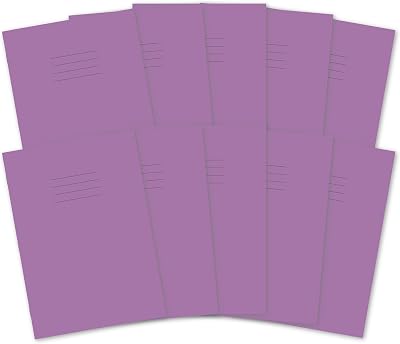 Hamelin A4 Exercise Books Purple Pack of 10 48 Pages 8 mm Ruled Margin