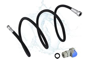 HANSENGROE Kitchen Pull Down Faucet Hose Replacement Parts, M15*1mm X G1/2 X 150cm Black Pull Out Sink Spray Hose Anti Entanglement with 3/4” Connector