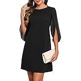 oten Women's 2026 Flutter Sleeve Cocktail Dress Crew Neck Chiffon Formal Wedding Guest Party Short Dresses