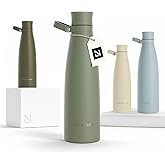 LARS NYSØM Stainless Steel Insulated Water Bottle 25oz 34oz | Insulated Thermo Flask for Hot and Cold Beverages | Leakproof Drinking Bottle (Sage Green, 25.4oz)