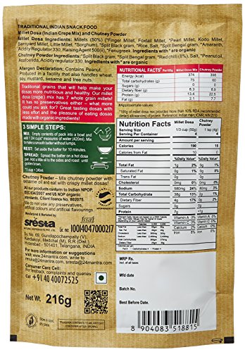 24 Mantara 24 Mantra Organic Millet Dosa - 216 Gm,, 216g ()
