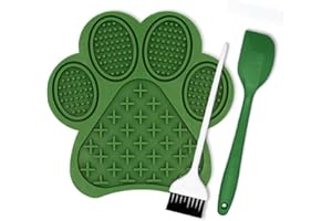 Enrunnig Lick Mat for Dogs and Cats,Dog Food Lick Mat with Suction Cups,Slow Feeder mat& Non-Slip Design,Boredom & Anxiety Reducer,Calming Mat for Bathing,Grooming,and Nail Trimming (Green)