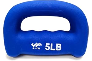 JFIT Neoprene D Grip Dumbbells - Single Weights 1LB-5LB - Premium Non-Slip, Hand Weights, Ergonomic Design