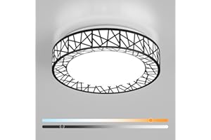 Lightania 12 Inch Flush Mount Ceiling Light, Modern Black LED Ceiling Light Fixture, 20W 1400LM 2700-6500K Adjustable, Dimmable Ceiling Lights for Bedroom, Kitchen, Hallway, Bathroom, ETL Listed