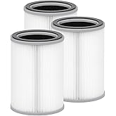 Nispira 3-in-1 True HEPA with Activated Charcoal Replacement Filters, Compatible with TOPPIN TPAP001 Air Purifier Comfy Air C2, 3-Packs