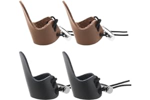 Micro Traders 4Pcs Finger Protection Pad Finger Gloves Archery Finger Tab Leather Thumb Ring Arrow Finger Pad Sport Accessori