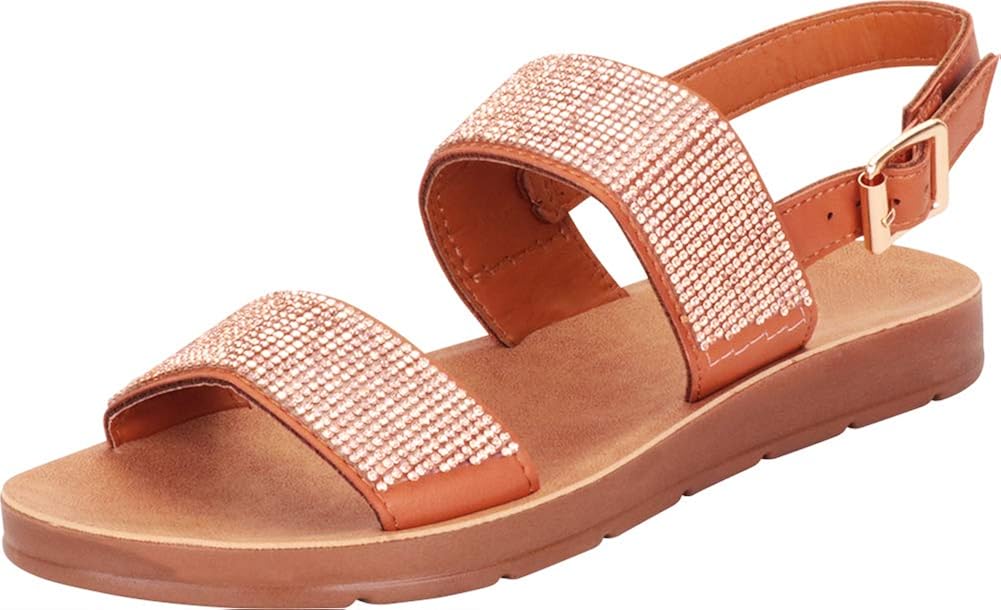 two strap rhinestone sandals