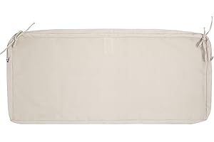 FUNHOME Outdoor Bench Cushion Cover 48 x18 x 3 inch,Water Resistant Cover with Zipper&Ties,Fade-Resistant Slipcover,Patio Porch Swing Cushion Cover Replacement Only,No Insert(Light Beige)