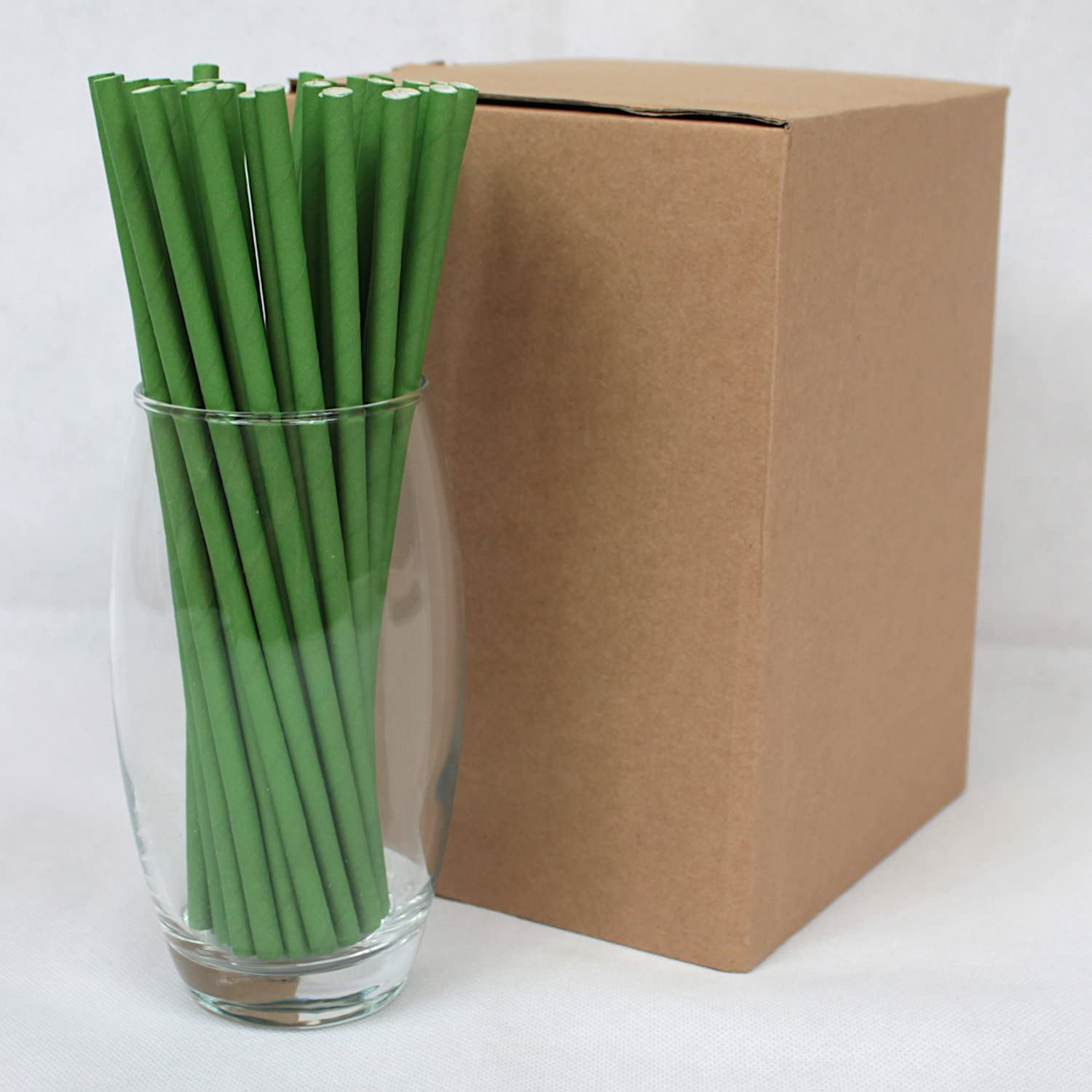 Green Paper Straws (6mm x 200mm) - Pack Size 500 - FSC Certified/Food Safe/PFAS Free/Biodegradable/Eco-Friendly/Durable/Suitable for All Occasions