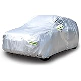Amazon Basics Silver Weatherproof Car Cover - PEVA with Cotton, SUVs up to 203"