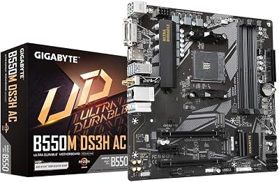 Gigabyte B550M DS3H AC Motherboard AM4 Ryzen 5000 4733MHz DDR4 2x M.2