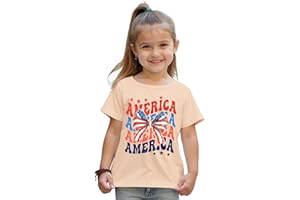 GLIGLITTR 4th of July Shirt for Toddler Girls American Flag Bow Tie Tshirt Fourth of July Outfit Kids Patriotic Tee Tops