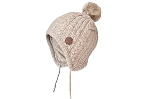 SOMALER Toddler Baby Boys Girls Winter Hat Kids Ear Flap Warm Fleece Lined Knit Beanie Fur Pom Hat