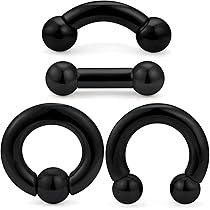 Septum Stretching 5-Piece Stainless Steel Septum Ring Kit (6G-16G