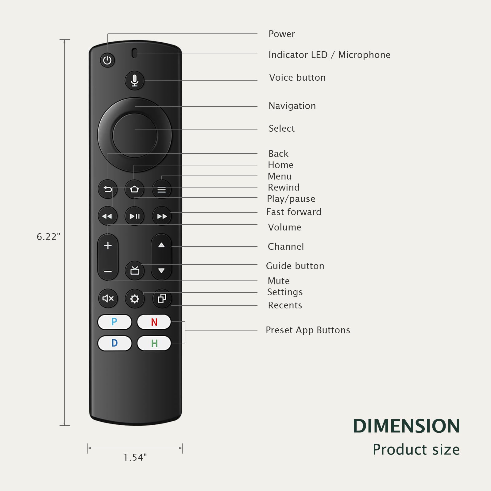 IDGPUW Replacement Voice Remote Control for Insignia, Toshiba, Amazon Fire Smart TV