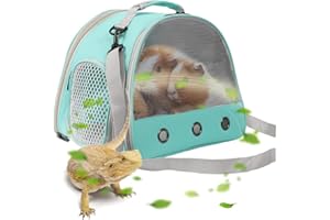 WEVONIGU Guinea Pig Carrier,Guinea Pig Carrier for 2,Ventilation Carrier for Bearded Dragon,Reptile Travel Carrier for Lizards Sugar Glider Hedgehog Rat Parrot Birds,Airline Approved Green