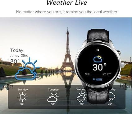 Finow Smart Watch X5 Air Wearable Devices Android OS 2GB RAM 16G ROM Heart Rate Monitor Pedometer WiFi 3G Bluetooth Watch Phone (Silver)